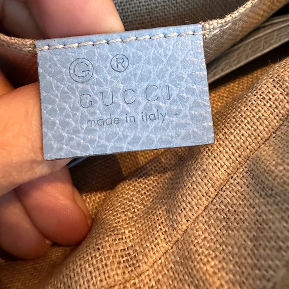 GUCCI Pre-owned - GUCCI GG Canvas Shoulder Bag Beige/Blue - Picture 6 of 6